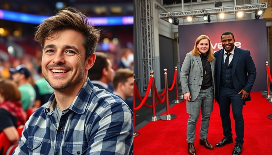 Collage with casual man and red-carpet duo related to Justin Bieber new album.