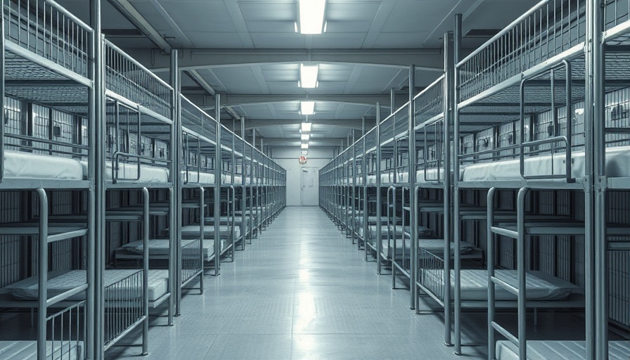 Bunk beds in detention center at Alligator Alcatraz facility.