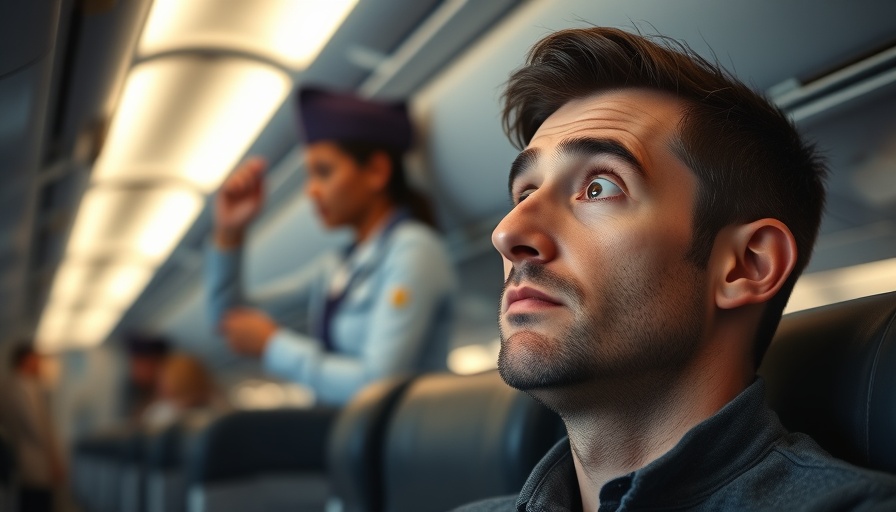 Airplane passenger and flight attendant concern for safety and allergies.