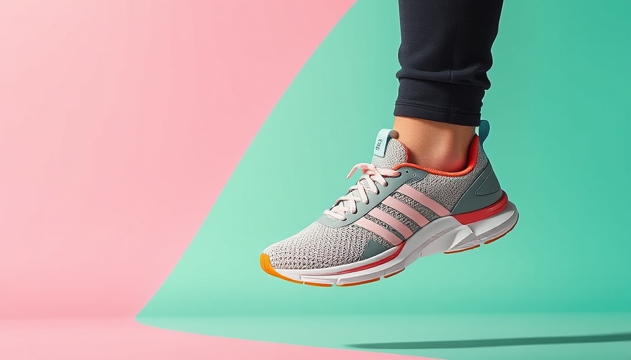 Best shoes for back pain: stylish athletic shoes on colorful background.