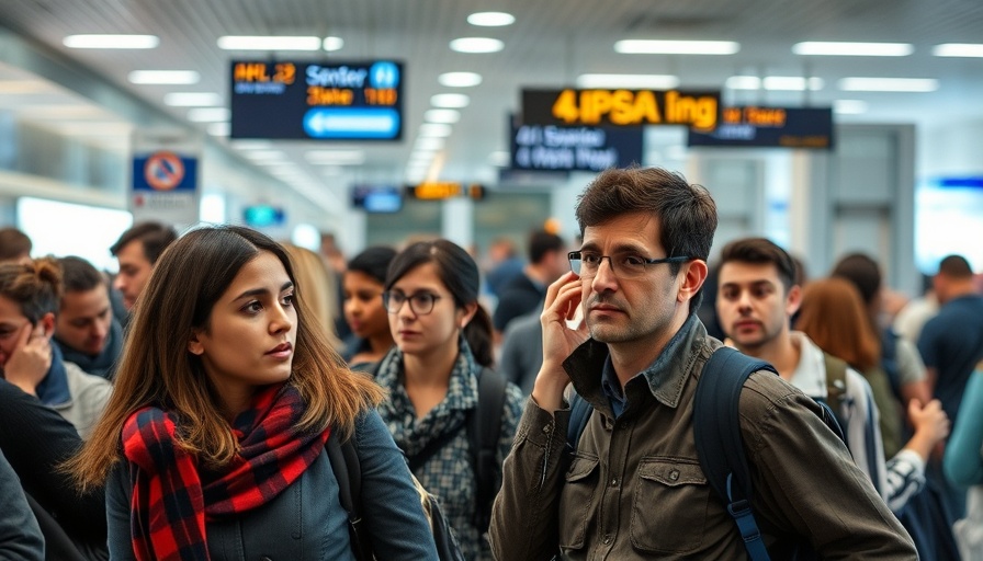 Travelers at airport security, illustrating airport security liquid policies