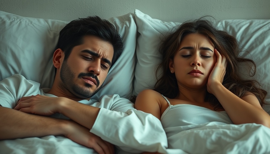 Distressed couple in bed highlighting a strained relationship.
