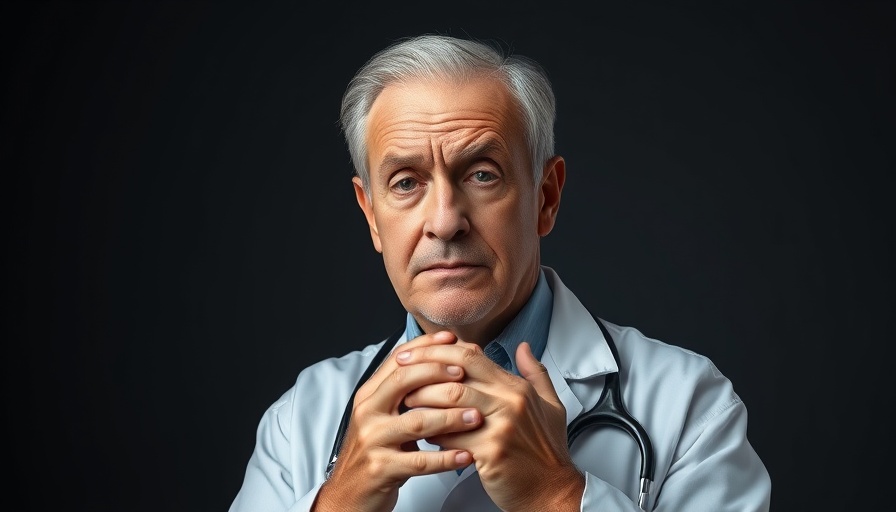 Concerned elderly doctor giving healthy aging tips.