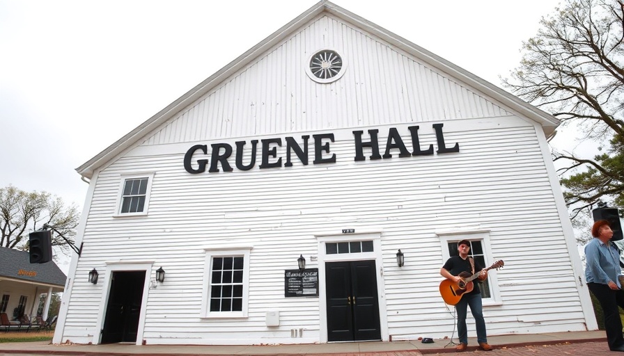 Historic Gruene Hall capturing San Antonio cultural events.