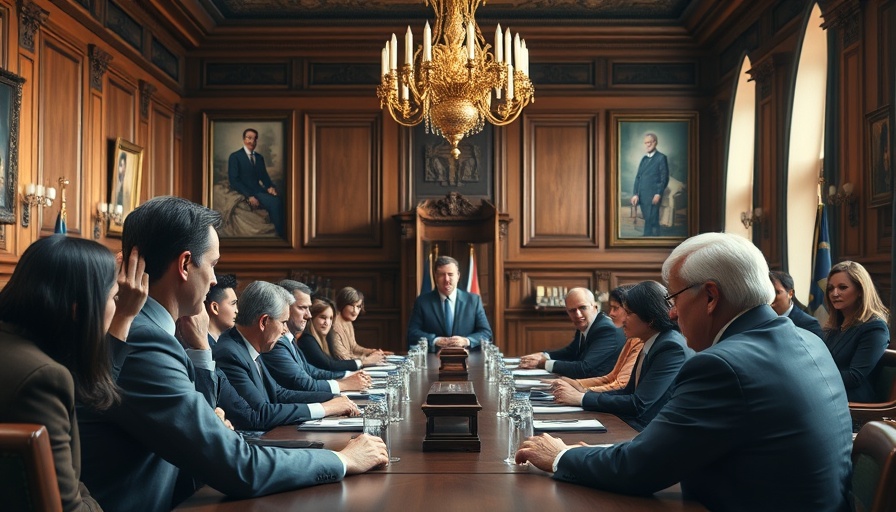 National political news: Politicians in a formal meeting.