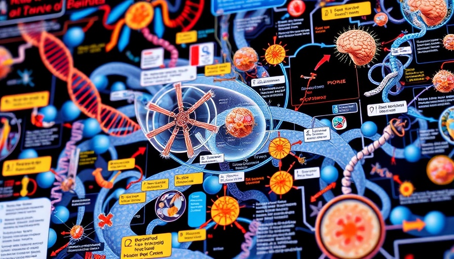 Diagram of RNA and protein aggregation in brain disease processes.