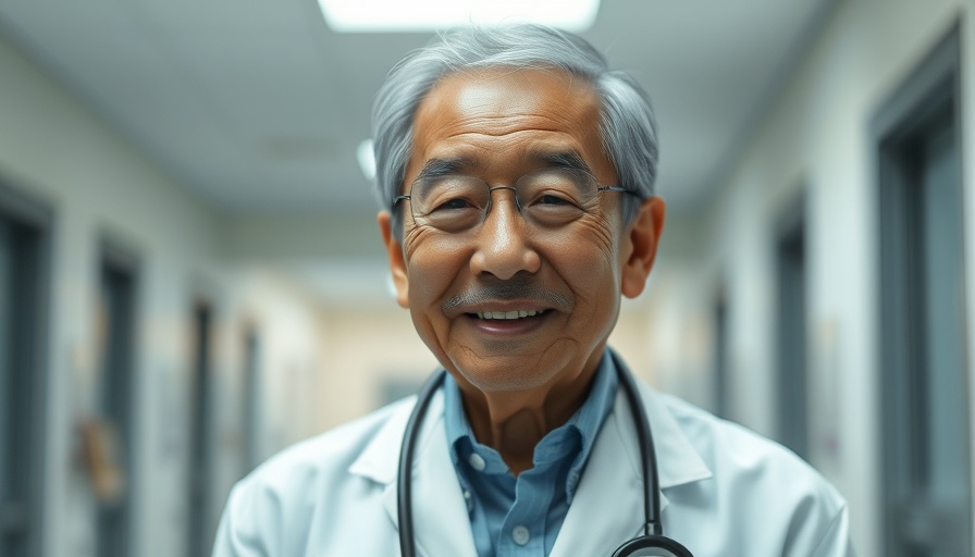 Elderly Japanese doctor smiling, illustrating healthy aging tips.