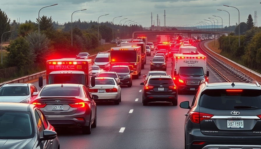 San Antonio traffic news: Highway accident with emergency vehicles presence.