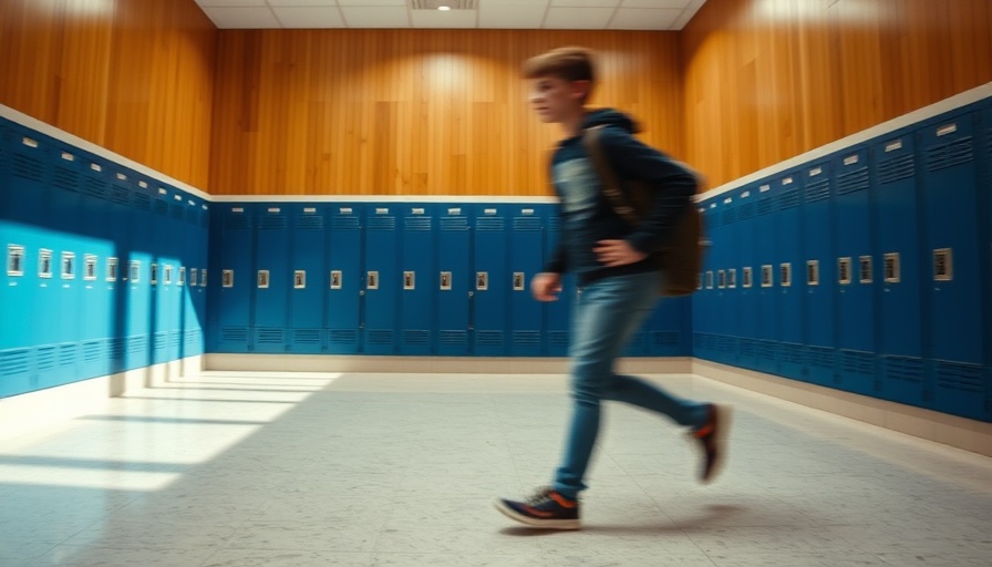 Student walking in school hallway signifies frozen funds for after-school programs.