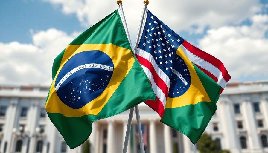 U.S. visa restrictions on Brazilian officials illustrated with flags.