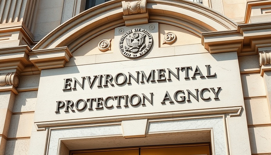 Close-up of EPA building sign symbolizing workforce reduction