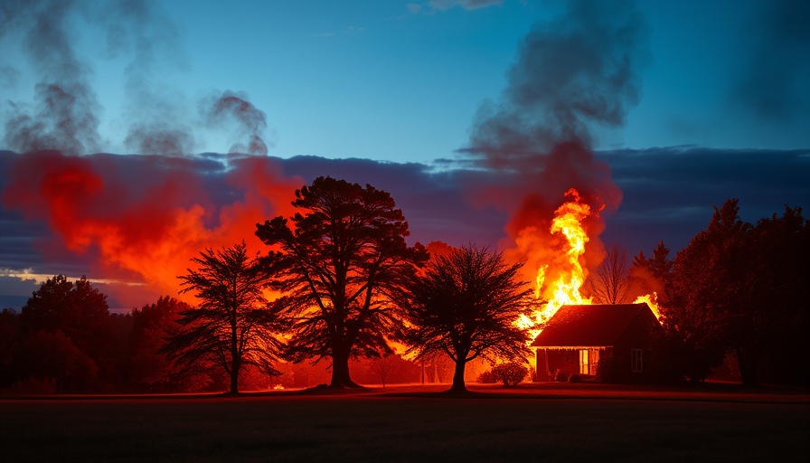 Lightning sparks fire at bird sanctuary during twilight