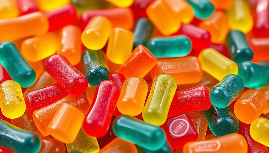 Close-up of colorful gummy vitamins highlighting glossy textures.