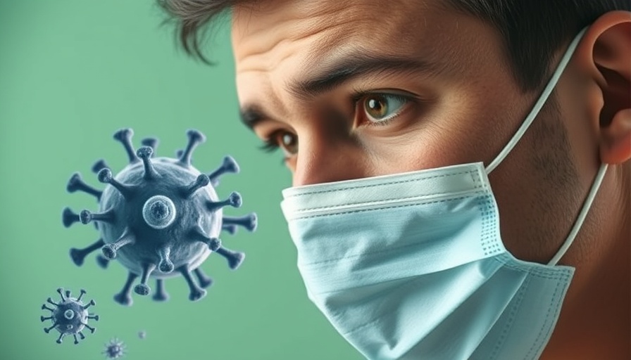 COVID-19 pandemic brain health concept with masked individual.