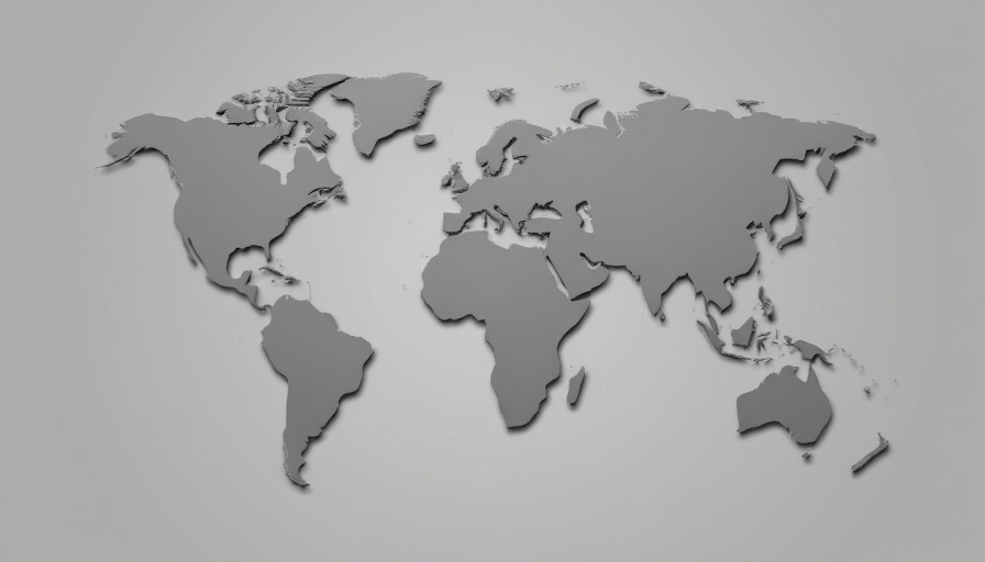 Abstract gray silhouette representing a geographical shape.