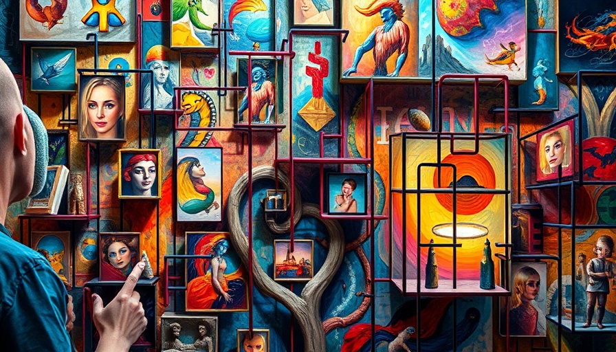 Abstract art of organizing visual memories, maze structure