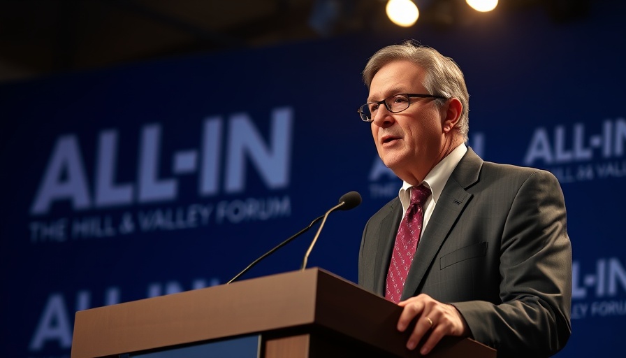 Person giving a speech at The Hill & Valley Forum in the USA.
