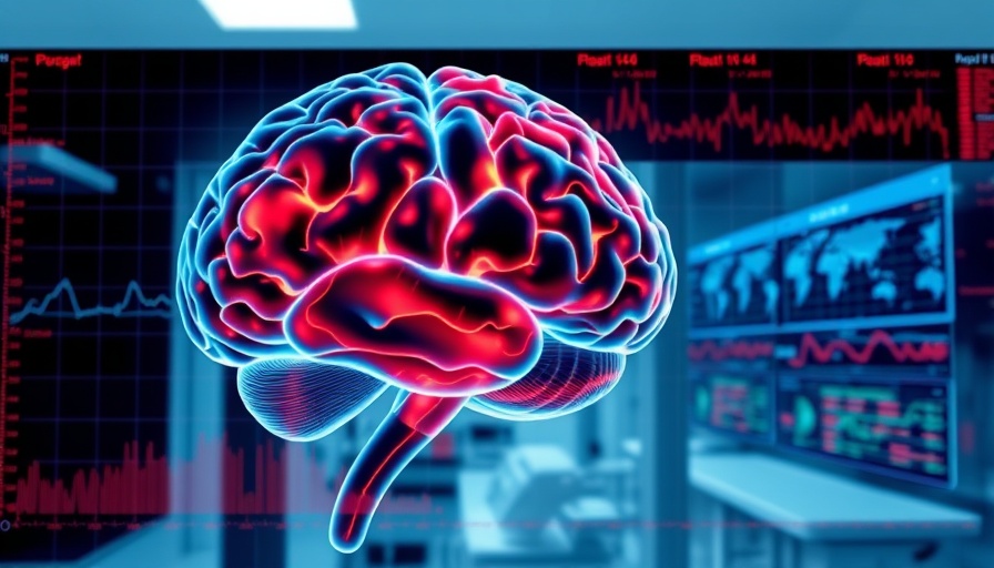 Graph and heat maps illustrating real-time brain blood flow monitoring.