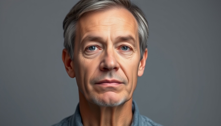 Middle-aged man discussing natural sleep remedies for older adults, calm expression.