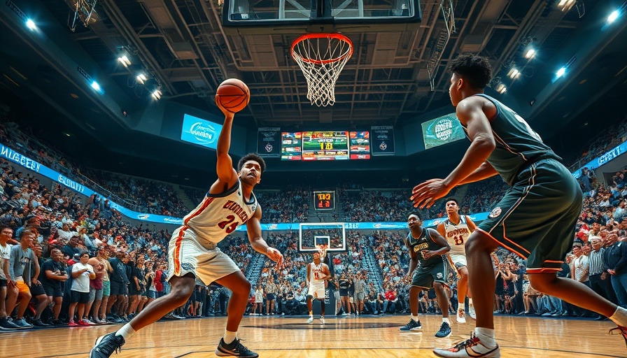 Basketball players showing fluid ball movement on the court.