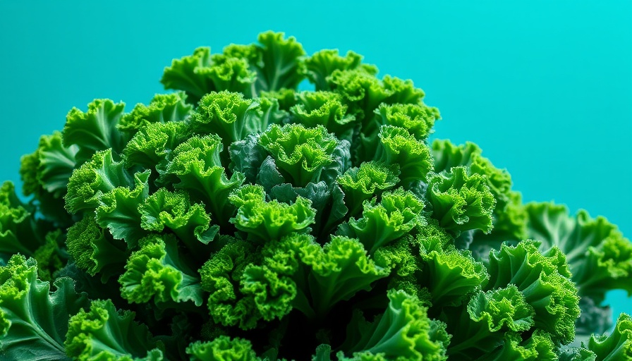 Vibrant curly kale leaves, best foods for mental health