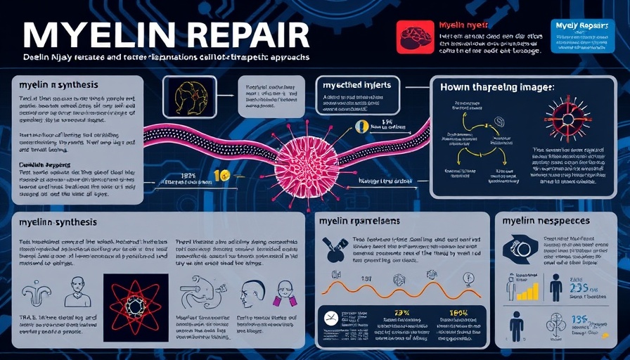 Informative infographic on myelin repair mechanisms with graphics.