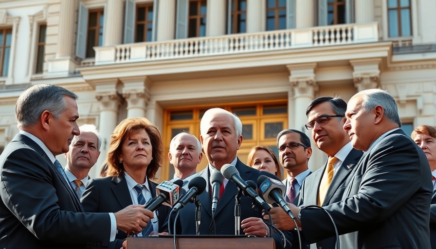 Officials at press conference on redrawing congressional maps in Texas.