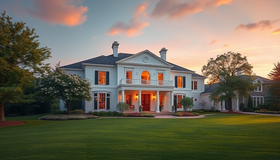 Luxury home in the Houston real estate market during twilight.