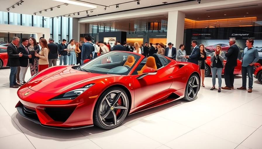 Luxurious Austin lifestyle with vibrant social gathering and sports cars.