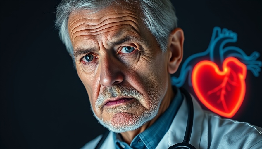 Vitamin K2 for heart health concept with elderly doctor.