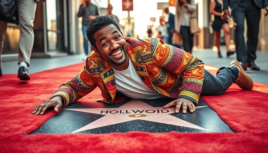 Busta Rhymes honored on Hollywood Walk of Fame with celebratory smile.