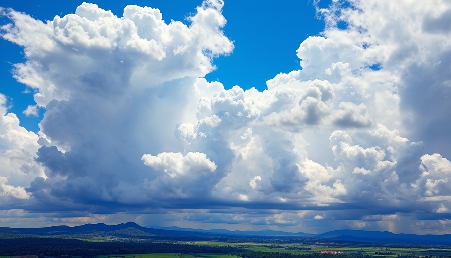 Summer cloud formations illustrating July weather pattern changes.