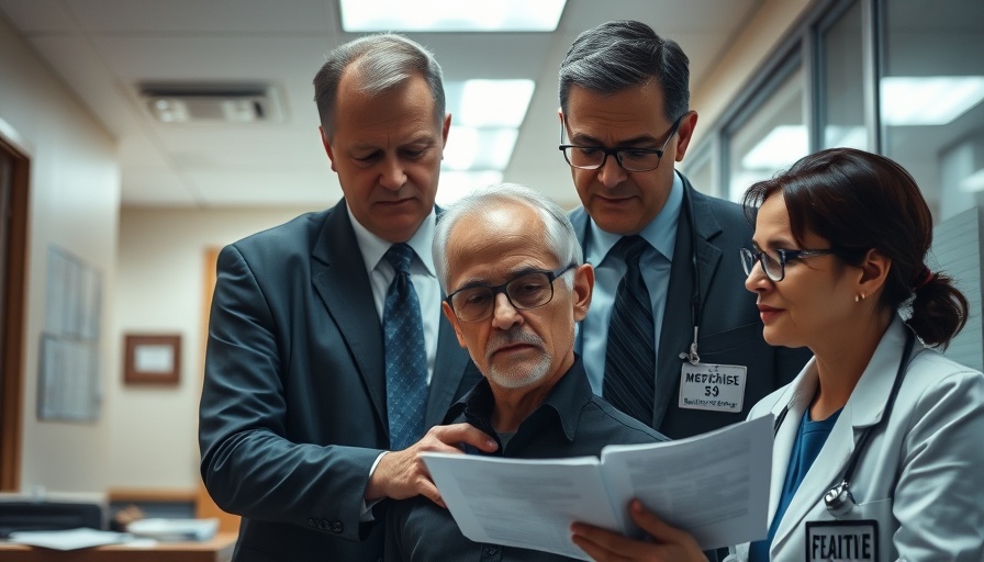 Medical team assists man in office setting during emergency.