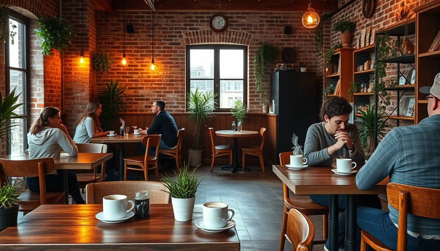Brewed Awakening Cafe Houston cozy interior with customers.
