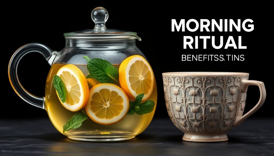 Healthy aging tips with lemon mint tea and morning ritual focus.