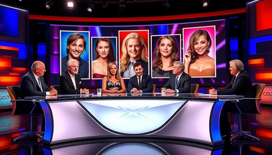 Big Brother Unlocked panel discussion on TV set with contestant portraits.