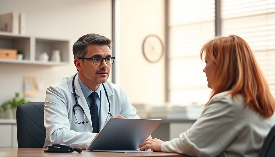 Doctor consulting patient about pregnancy complications and stroke risk.