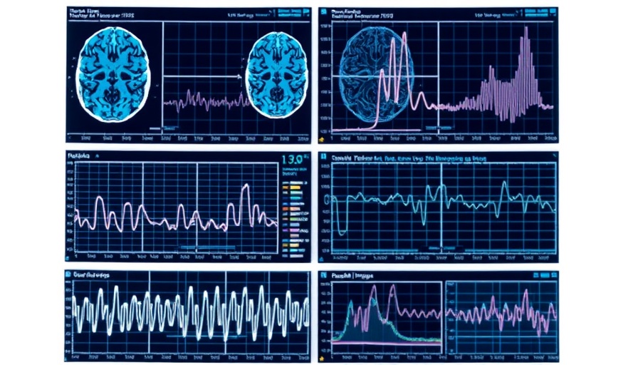 Detailed neuronal imaging system graphs and data visualizations.