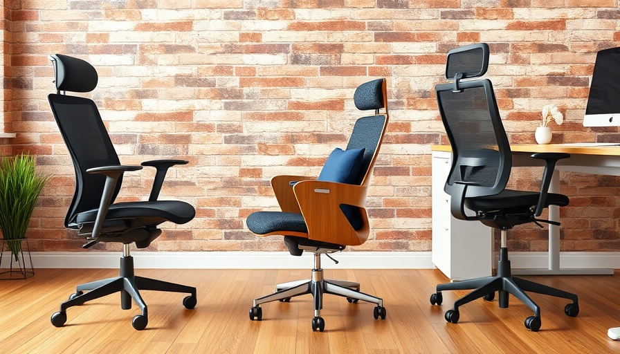 Modern ergonomic office chairs collage for long hours.