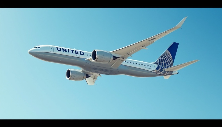 United Airlines Boeing 787 in flight, clear sky background.