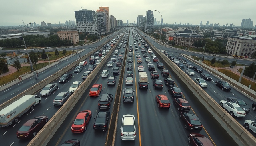 Overhead view of Austin traffic congestion highlighting traffic issues.