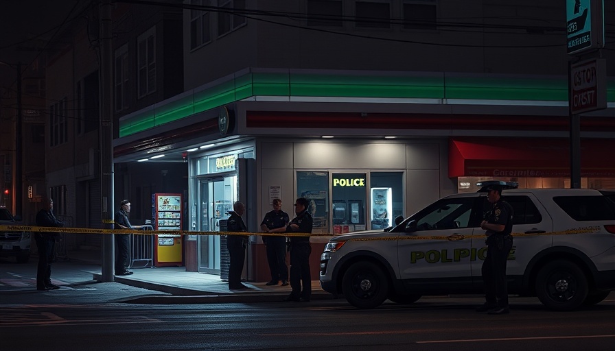 US news: Police at night outside convenience store incident.