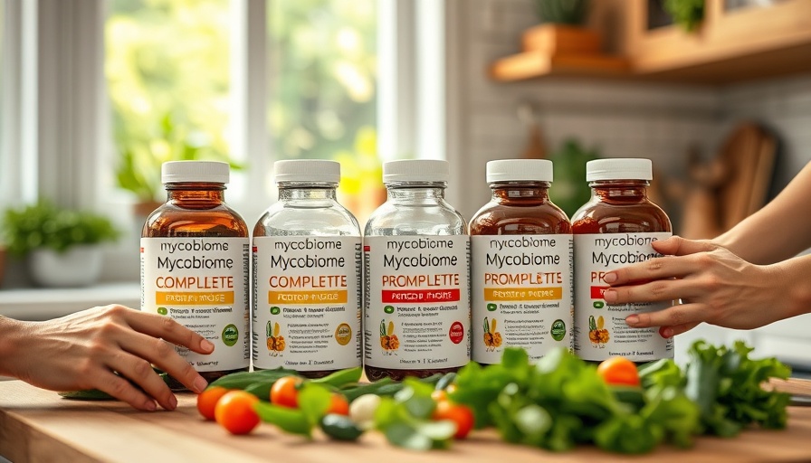 Mycobiome Complete Probiotics bottles on a kitchen counter.