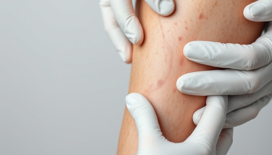 Close-up examination of spider veins on a leg by a professional.