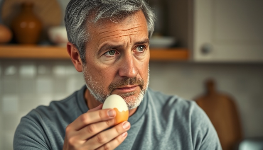 Middle-aged man demonstrating how to 10x the benefits of eggs in the kitchen.