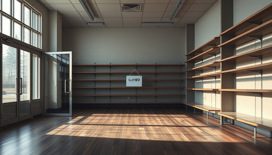 Peek's Flooring Company Closure, empty store interior with closed sign.