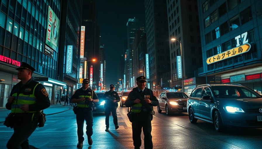Austin shooting suspect search at night with police activity.