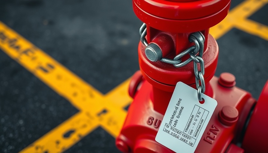 Water access valve conflict highlighted with chain and tag.