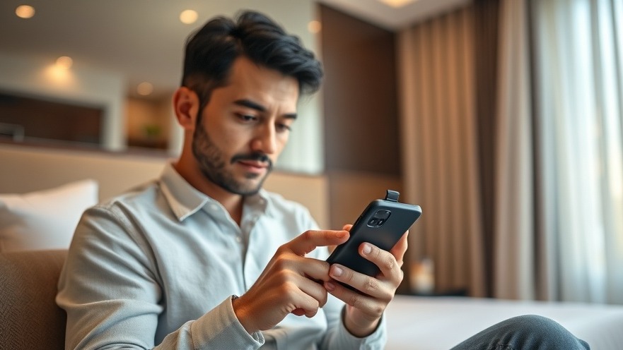 Individual configuring hotel WiFi settings, highlighting public wifi dangers and cybersecurity.