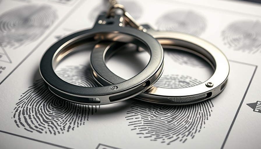 Texas man convicted of threatening Secret Service agents, handcuffs on fingerprint sheet.